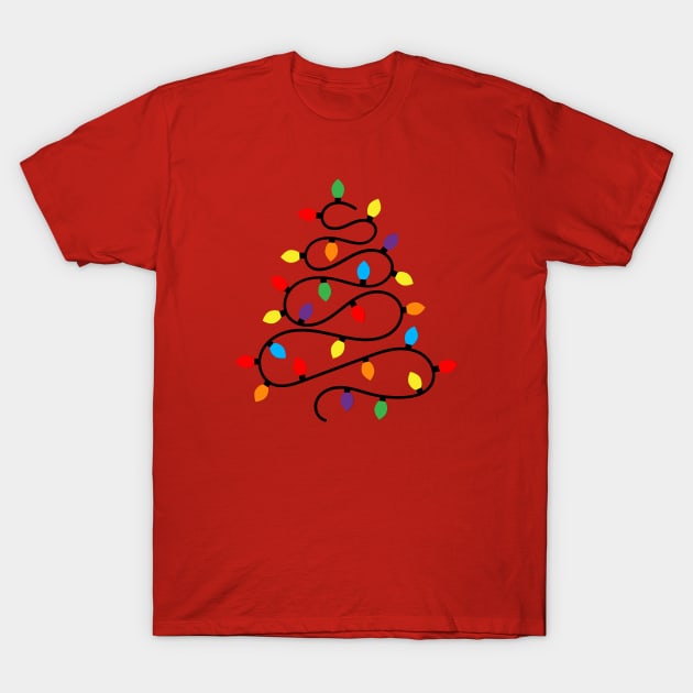 Lights Christmas Tree T-Shirt by Pop Cult Store